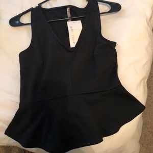 Black peplum tank top